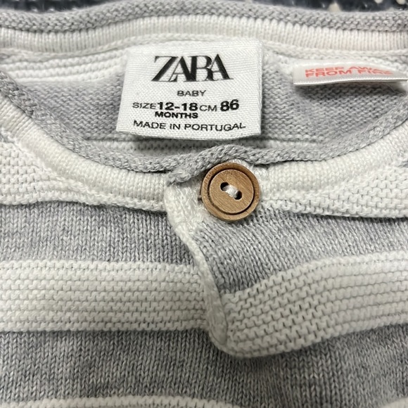 Zara White & Gray Stripe Sweater - Picture 3 of 4